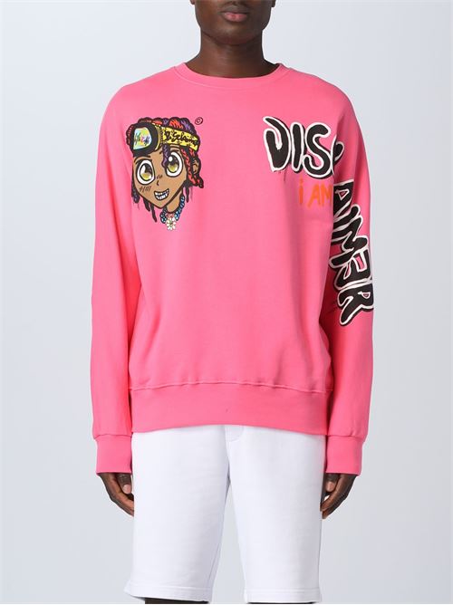 felpa girocollo DISCLAIMER | 23EDS53409FUXIA FLUO